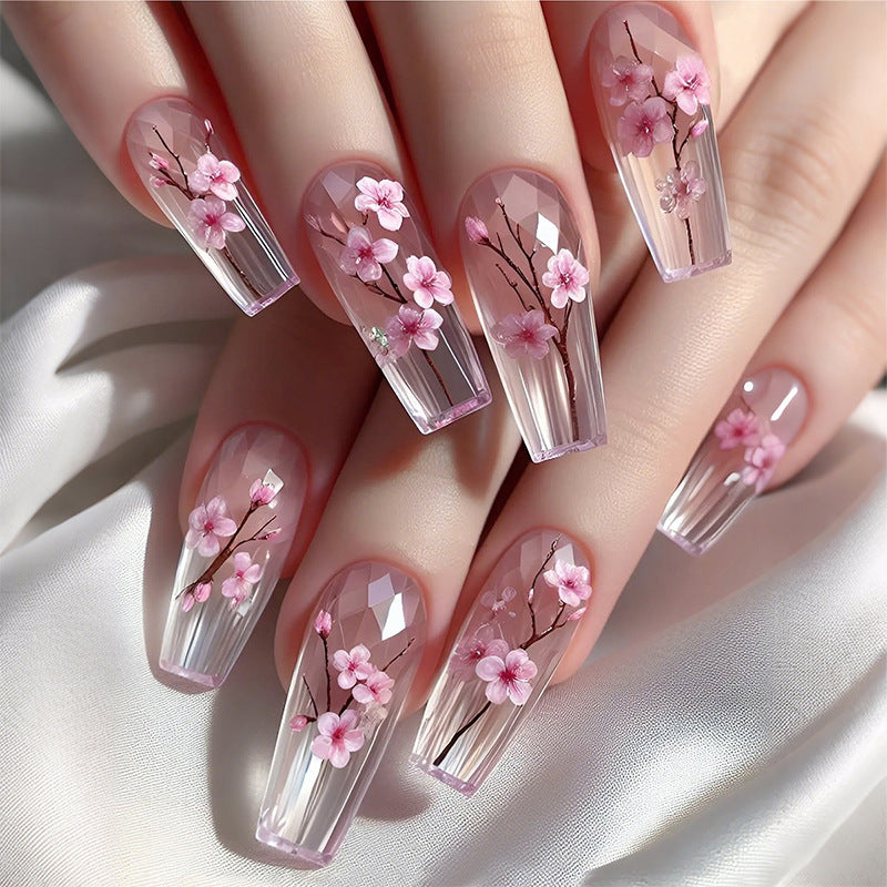 Floral-Designed Press-On Nails