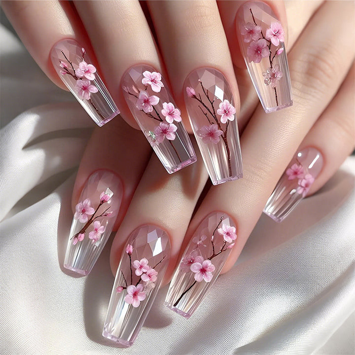 Floral-Designed Press-On Nails