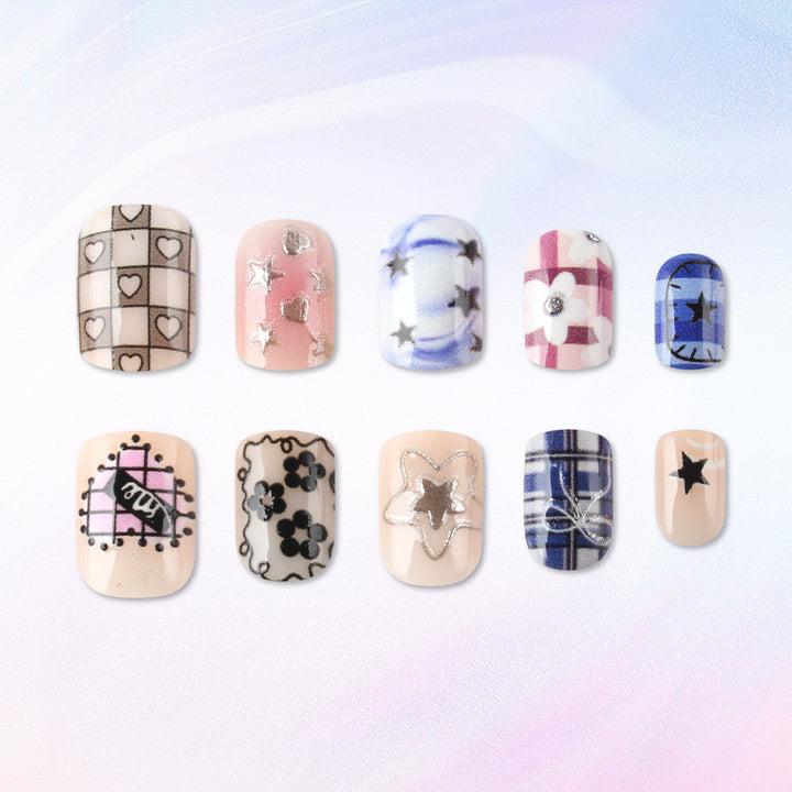 Artistic Mixed Pattern Press-On Nails Kalsten