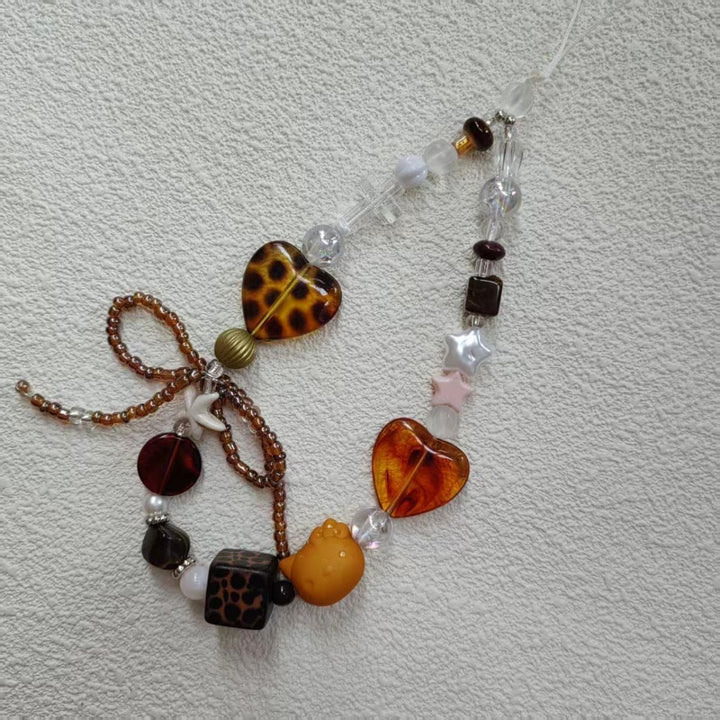 Beaded Heart Charm Necklace Kalsten