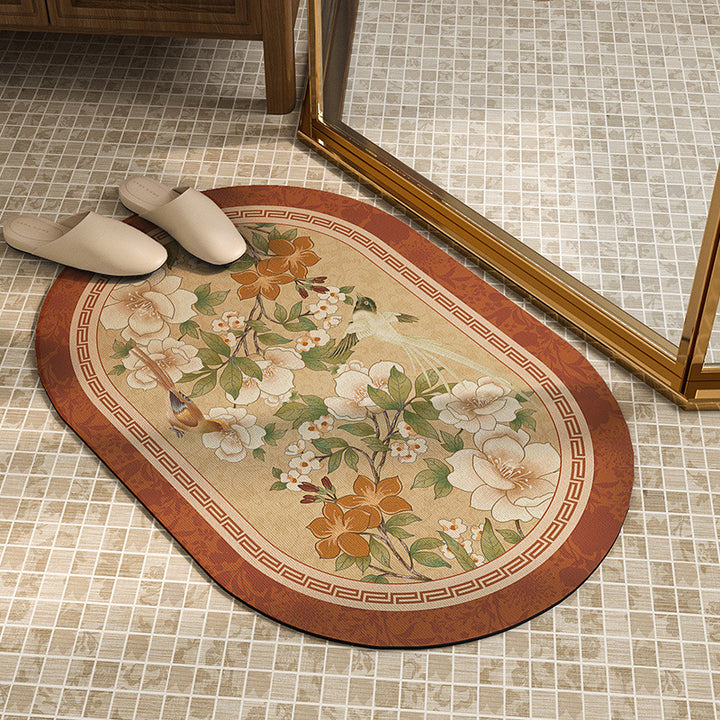 Ornate Floral Shower Mat Kalsten