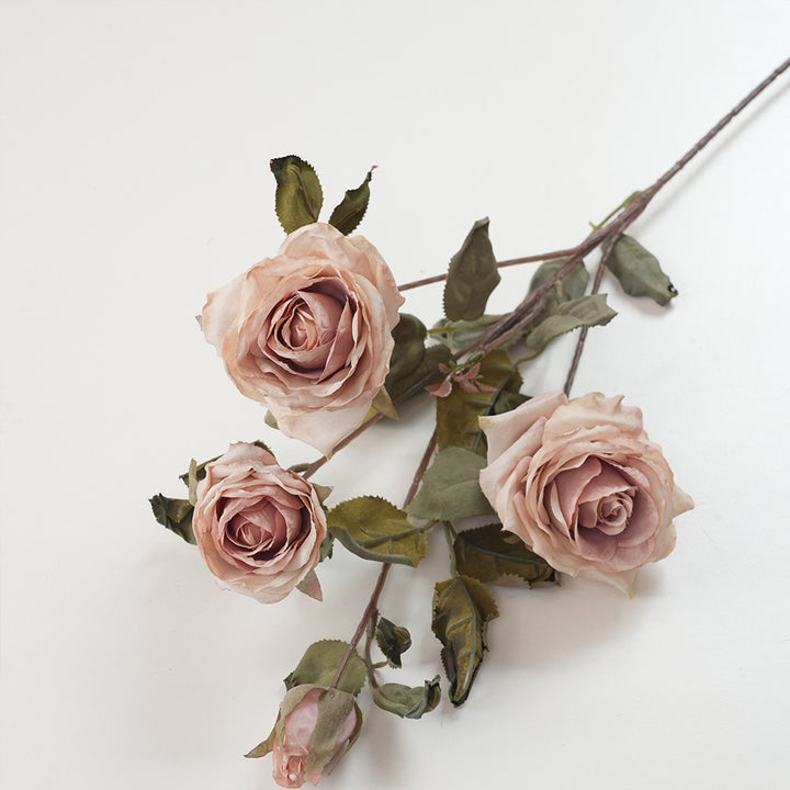 Elegant Faux Floral Rose Stem