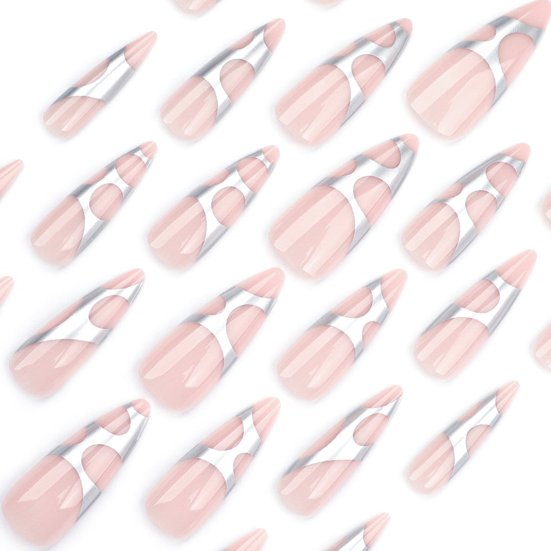 Artful stiletto nails with modern design Kalsten