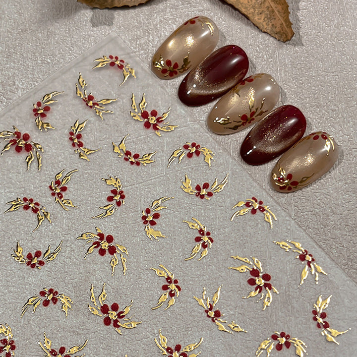 Floral Foil Nail Art Stickers