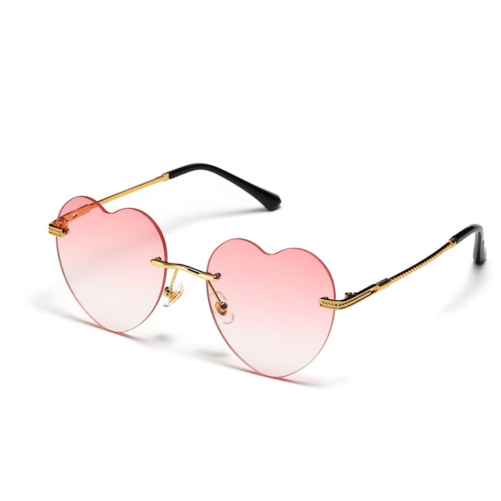 Ladies trendy heart sunglasses with mirrored lenses Kalsten