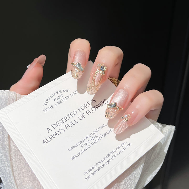 Premium Rhinestone-Embellished Nail Art Extensions Kalsten
