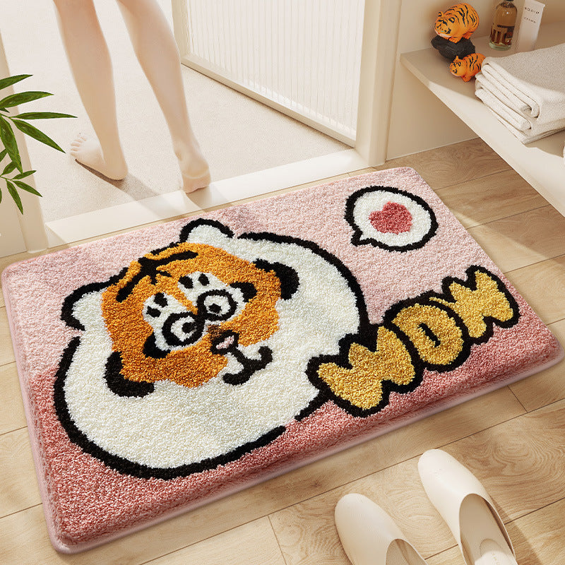 Playful Cartoon Tiger Bath Mat Kalsten