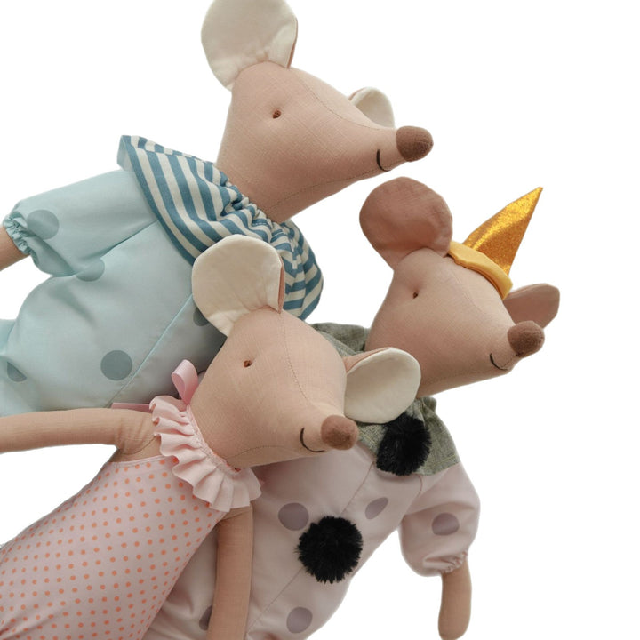 Soft Linen Long Leg Bunny Plush Doll with Embroidered Romper