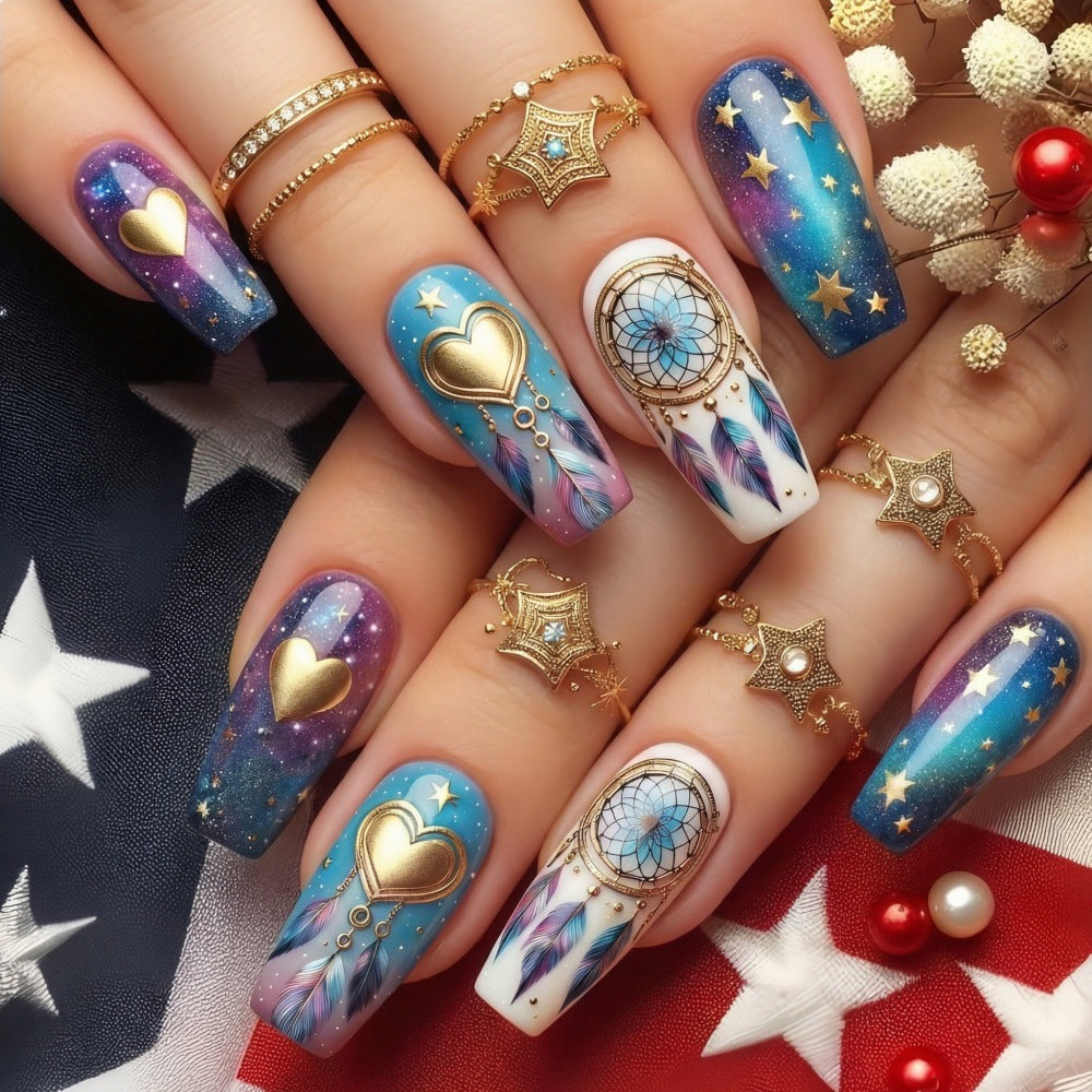 Dreamcatcher motif artificial nails Kalsten