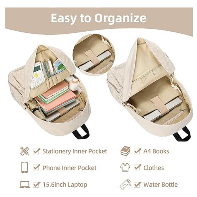 Cord backpack with deep storage and stylish accents Kalsten