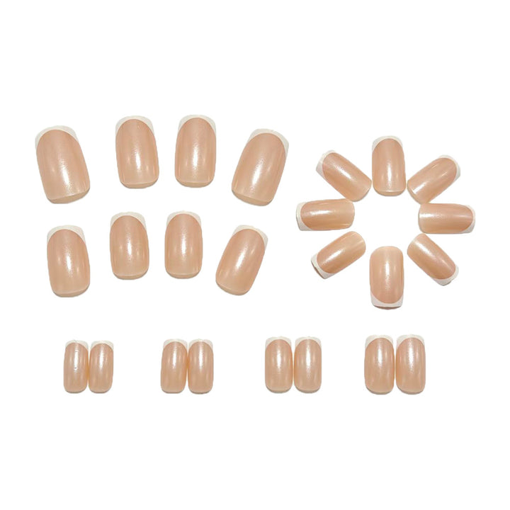 Elegant Artificial Nails with Classic French Manicure Design Kalsten