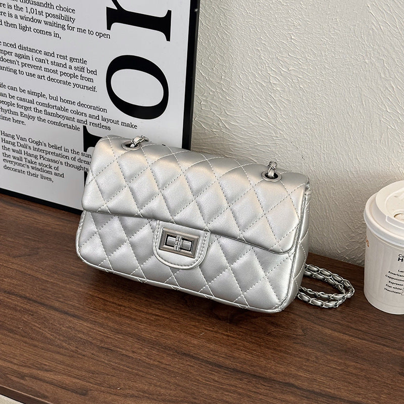 Quilted Chain Strap Evening Clutch Bag