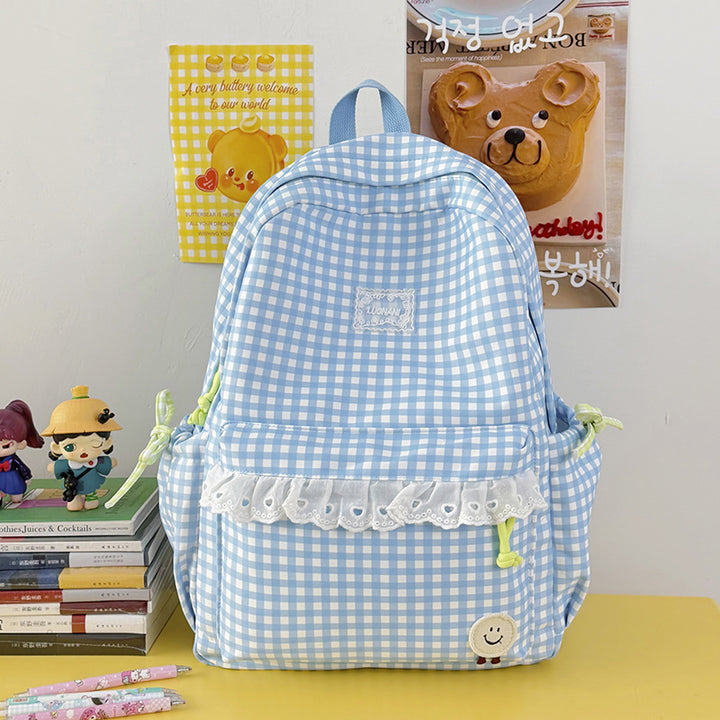 Cute Gingham Print Backpack Kalsten