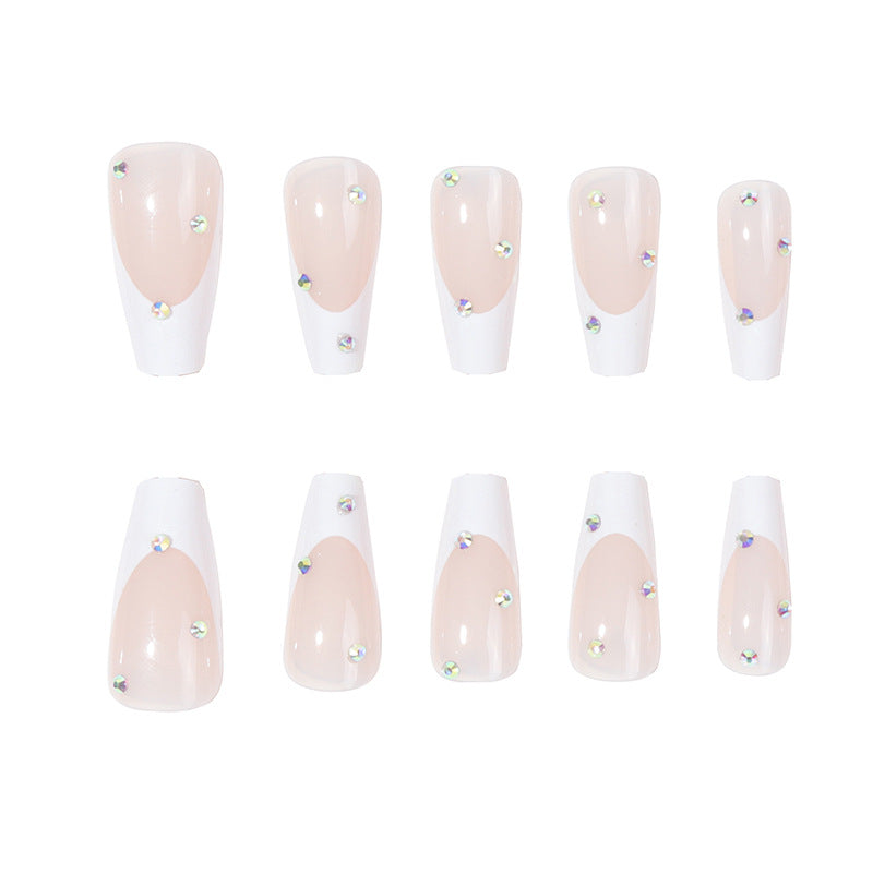 Decorative French Tip Acrylic Nail Press-Ons Kalsten