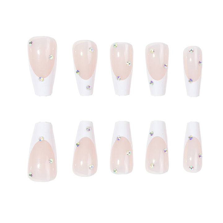 Decorative French Tip Acrylic Nail Press-Ons Kalsten