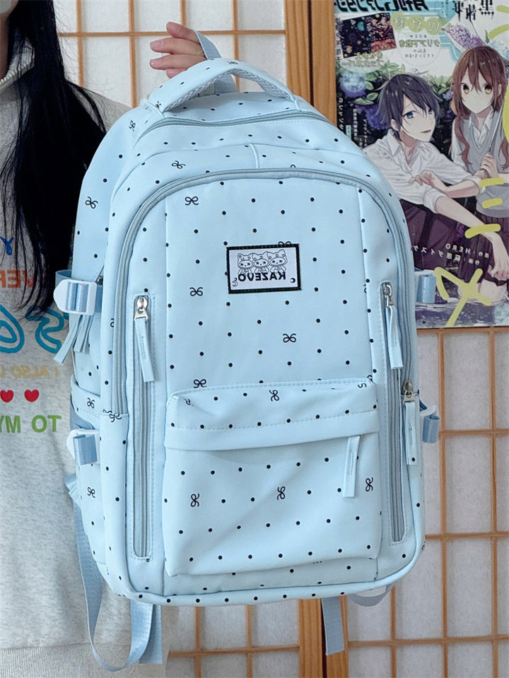 Multi-Compartment Geometric Patterned School Backpack