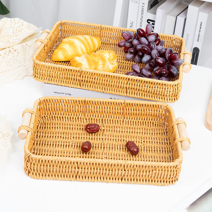 Handwoven Rectangular Serving Tray Kalsten