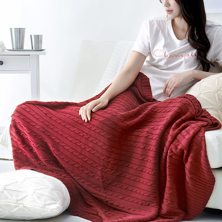 Cable Knit Throw Blanket