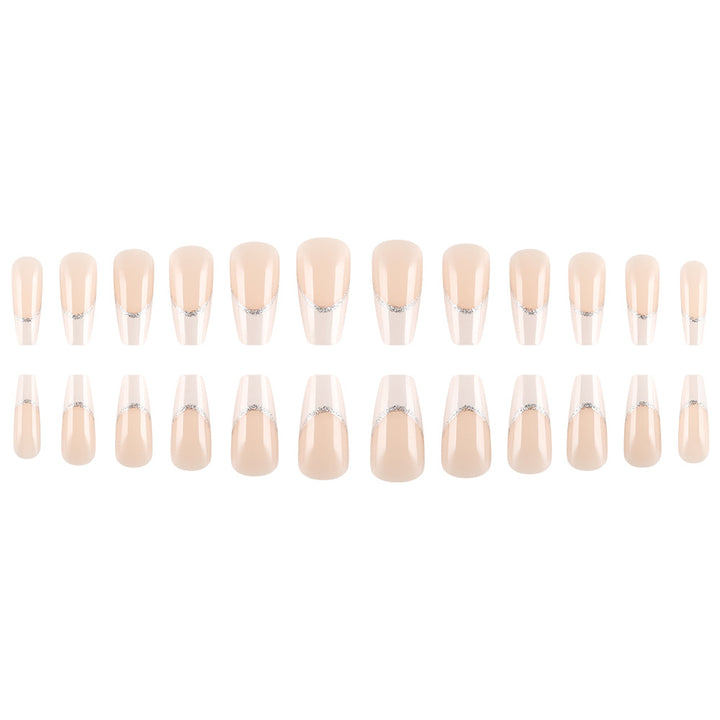 Elegant Press-On Nail Set with Rhinestone Accents Kalsten