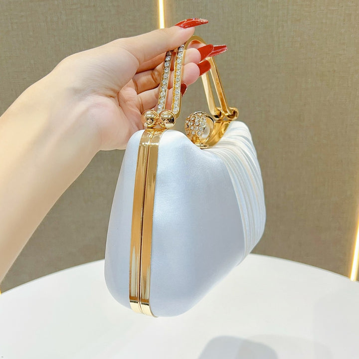 Satin Pleated Evening Handbag