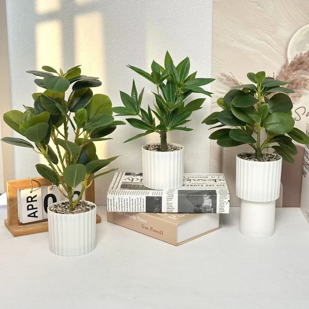 Decorative Faux Rubber Plant for Indoor Home Decor