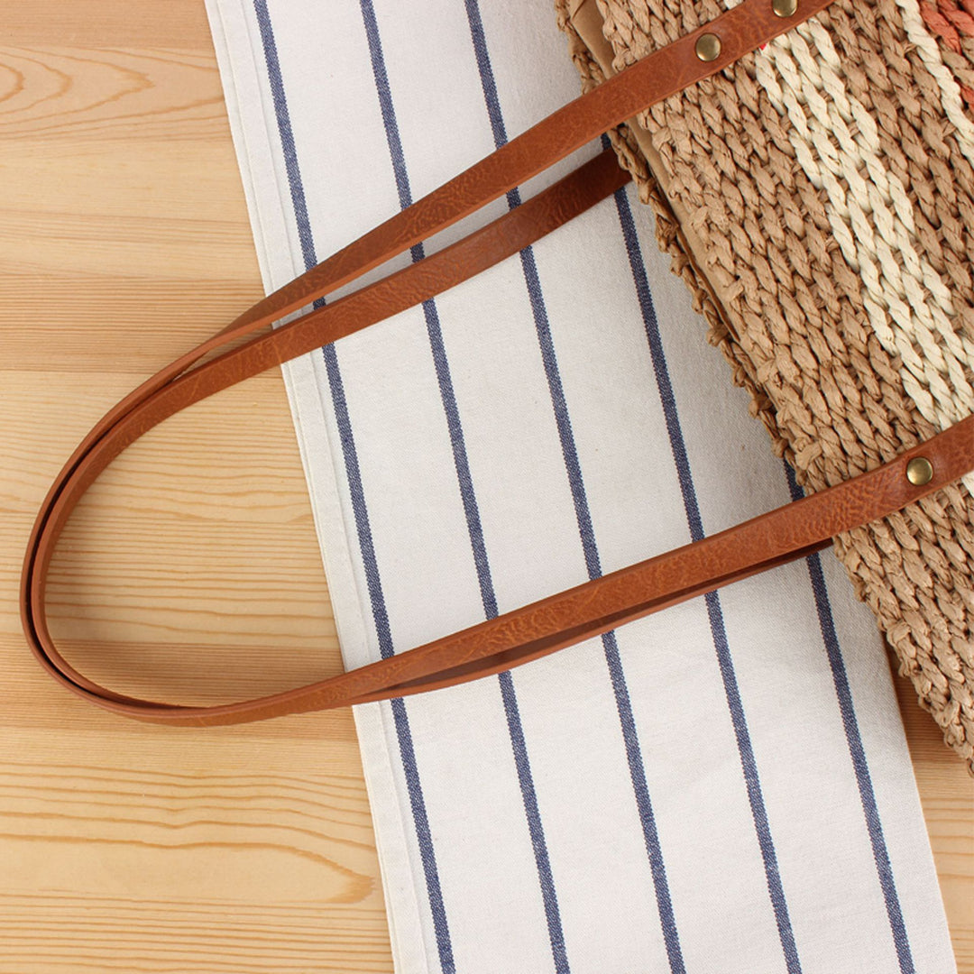 Braided shopping bag with high-quality leather handles Kalsten