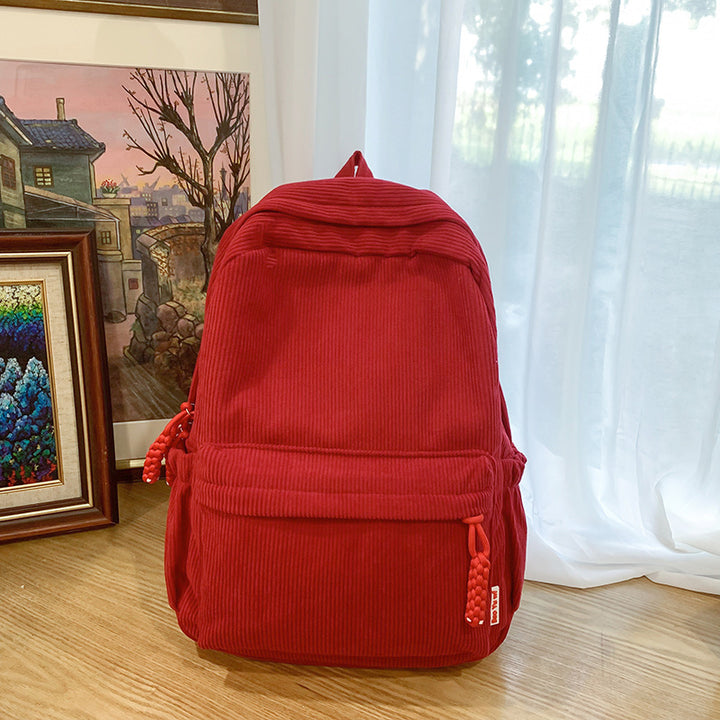 Corduroy Textured Backpack Kalsten
