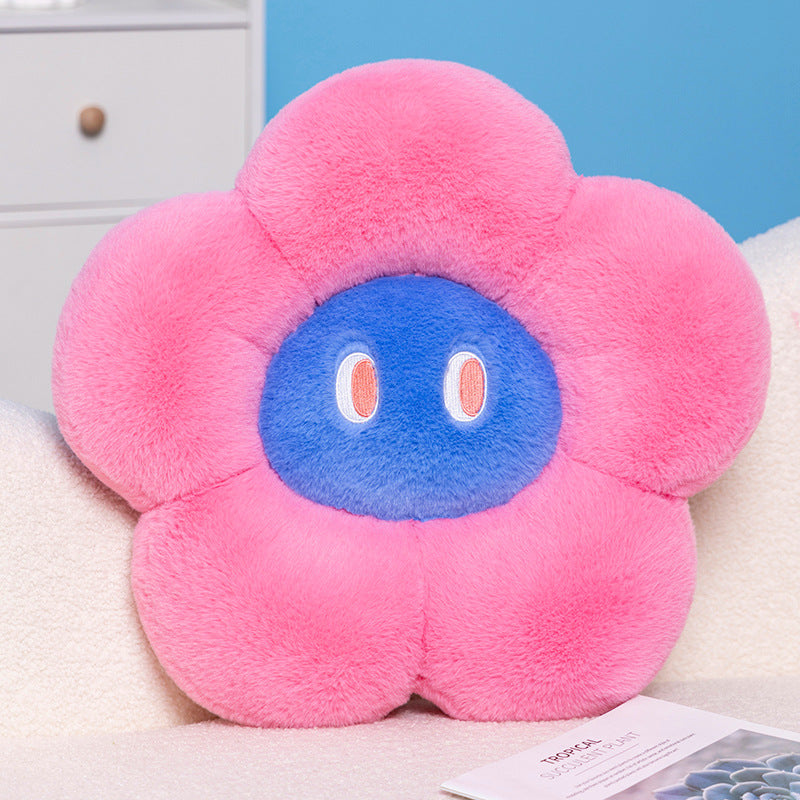 Plush cat cuddle pillow with large glitter eyes