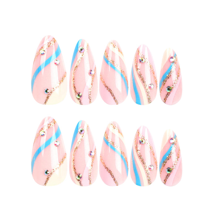 Artful Nail Art with Glitter and Gradient Colors Kalsten
