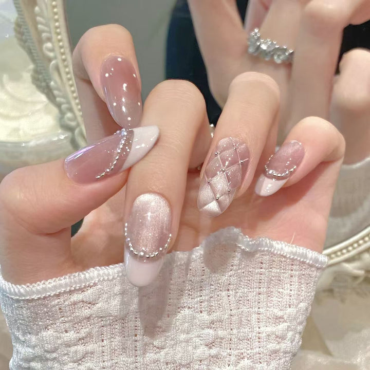 Elegant Pearled Press-On Nail Collection Kalsten
