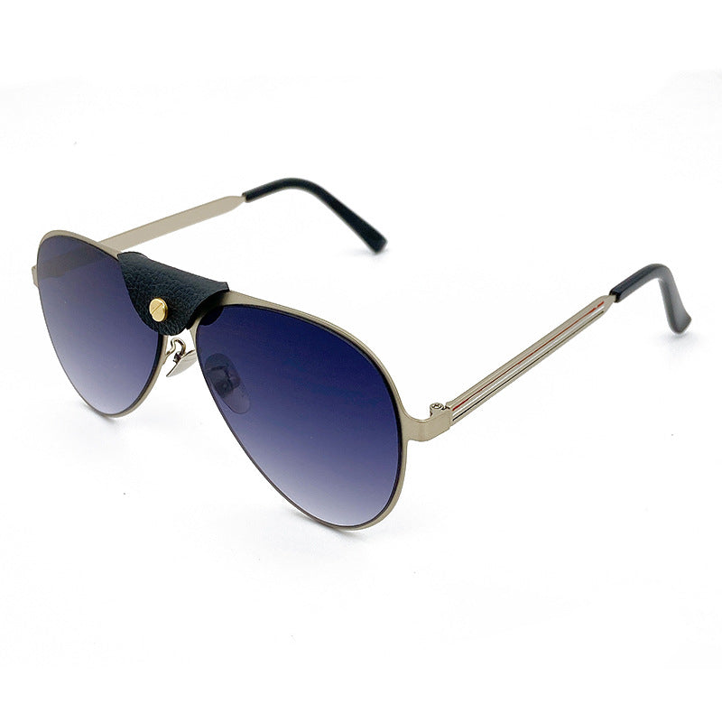 Retro Pilot Sunglasses with Blue Tinted Lenses Kalsten