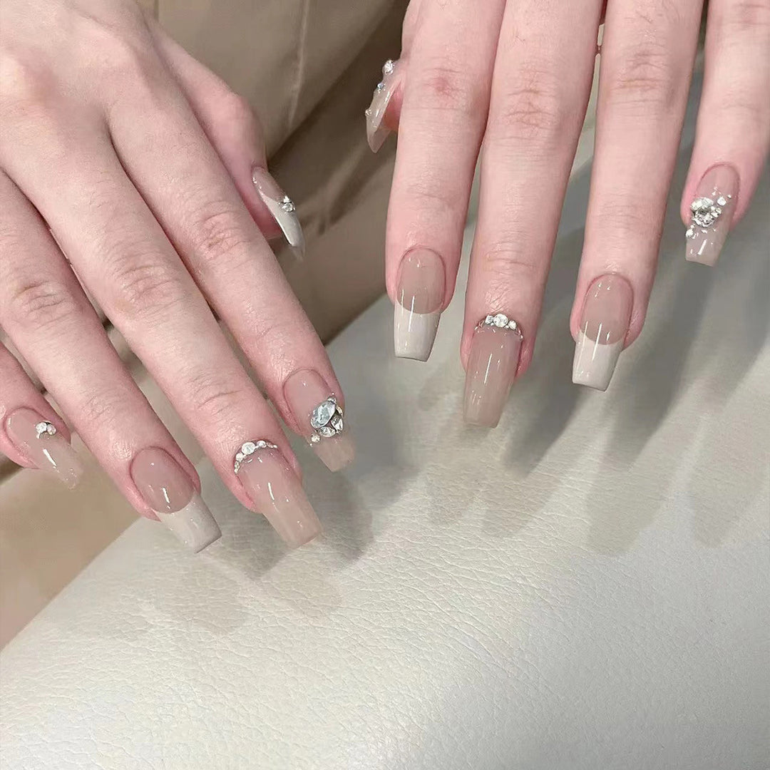 Premium Rhinestone-Decorated Press-On Nail Tips Kalsten