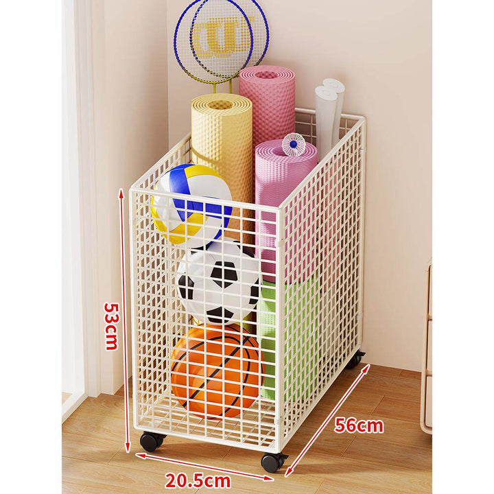 Rolling Vertical Sports Storage Cart for Balls and Yoga Mats