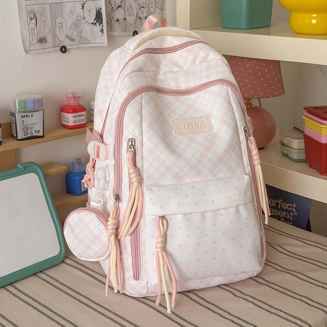 Stylish Checkerboard Patterned Backpack Kalsten