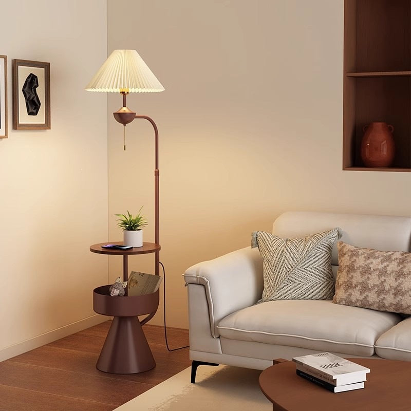 Elegant Floor Lamp with Pleated Shade