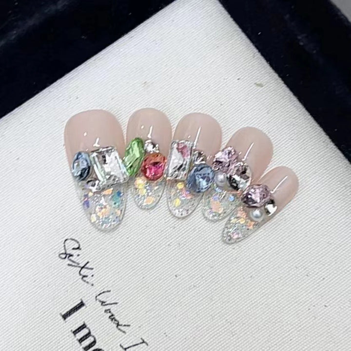 Sparkling Decorative Press-On Nail Set Kalsten