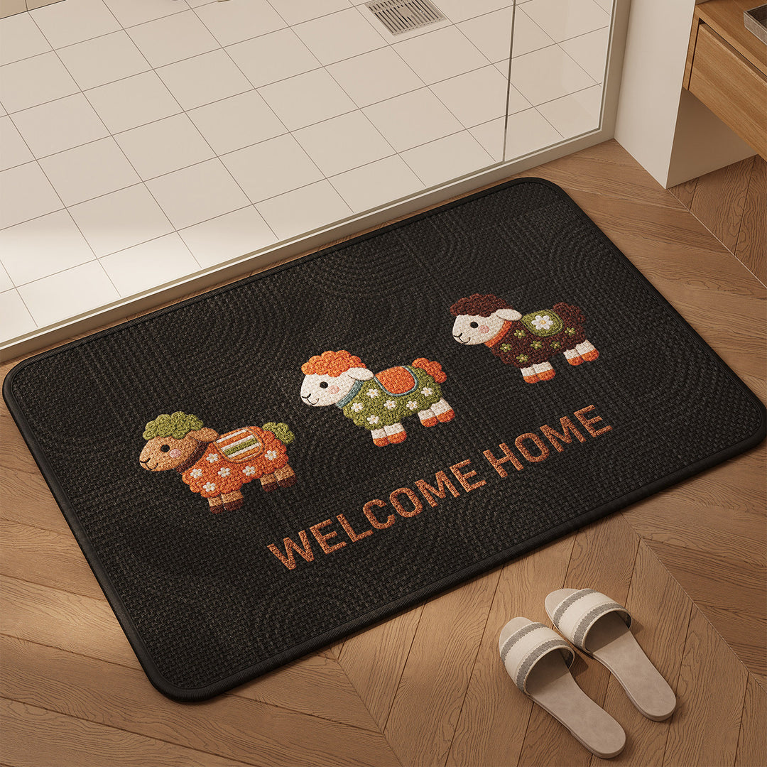 Playful Animal-Themed Bathroom Mat