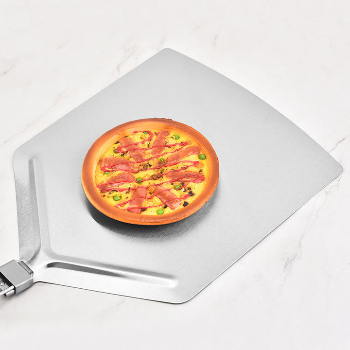 long-handled perforated pizza peel set with wooden handle stainless steel cutter and triangle server Kalsten