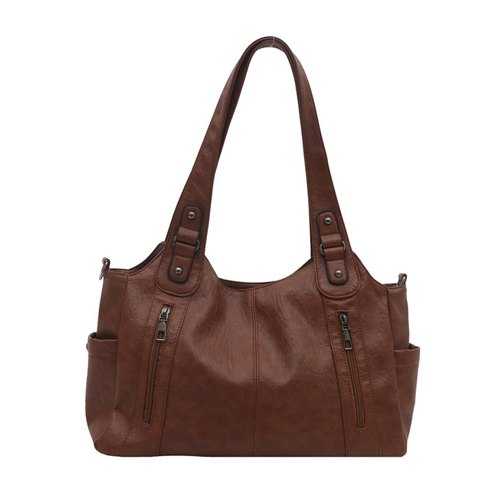 Functional Leather Shoulder Bag