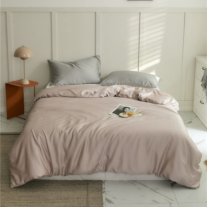 Luxurious Breathable Silk Duvet Cover Set With Hidden Zipper And Wrinkle Resistant Finish
