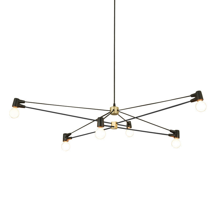 Industrial-Style Chandelier with Adjustable Arms