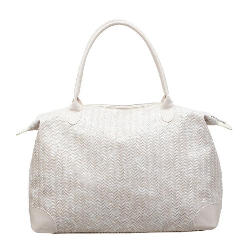 Woven Leather Travel Handbag