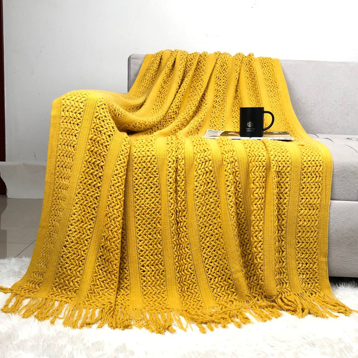 Textured Knit Throw Blanket Kalsten