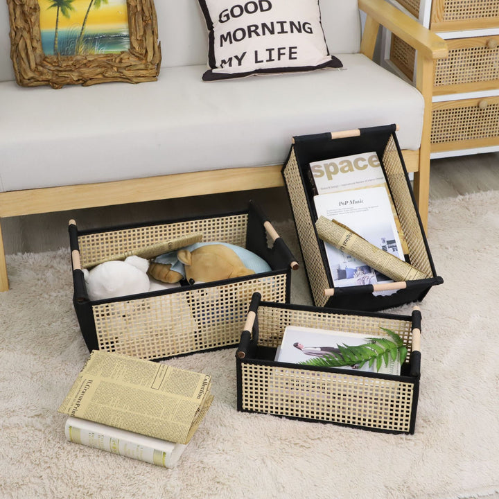 Modern storage container with rattan look Kalsten