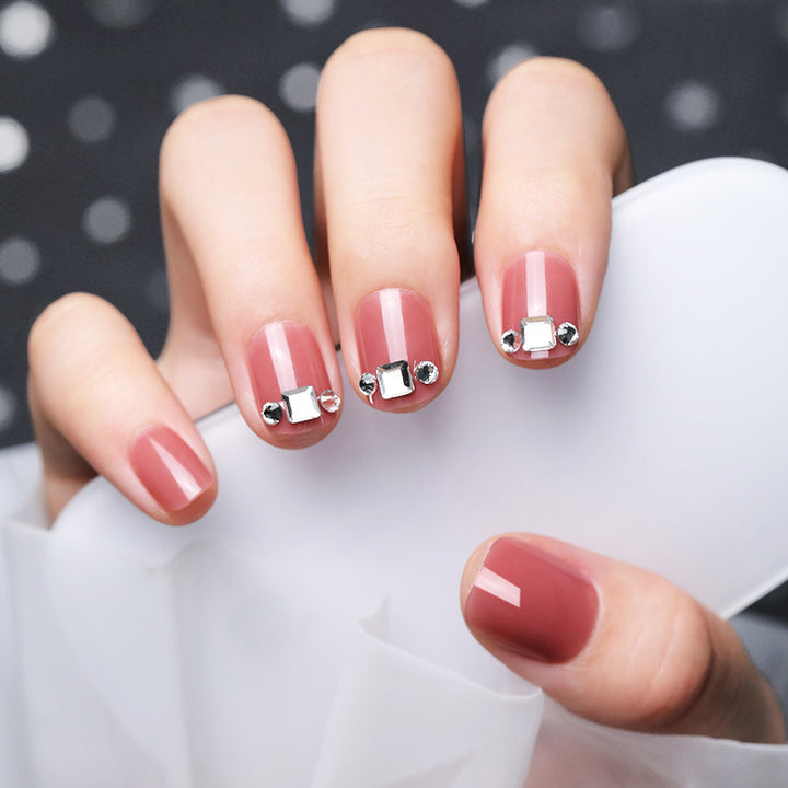 Decorative Nail Art with Gemstone Accents