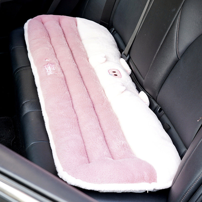 Cozy ergonomic child seat cushion with back support in animal plush design