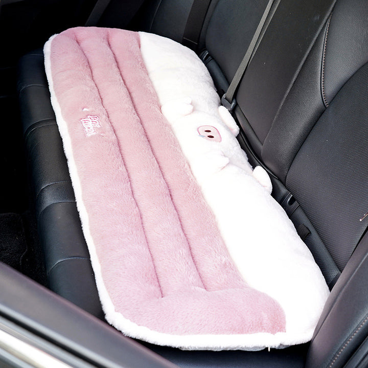Cozy ergonomic child seat cushion with back support in animal plush design