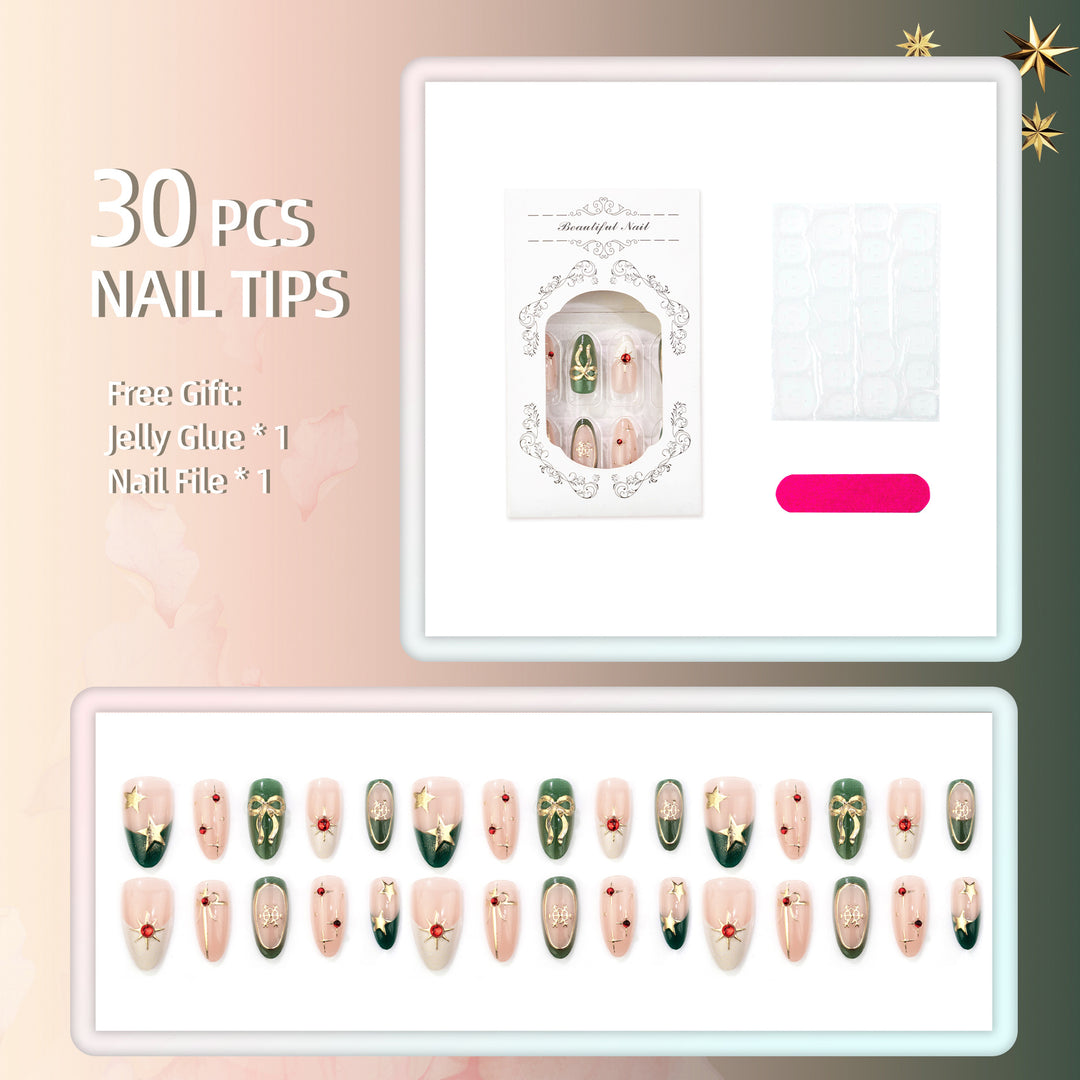 Holiday-Themed Glamorous Press-On Nail Art Set