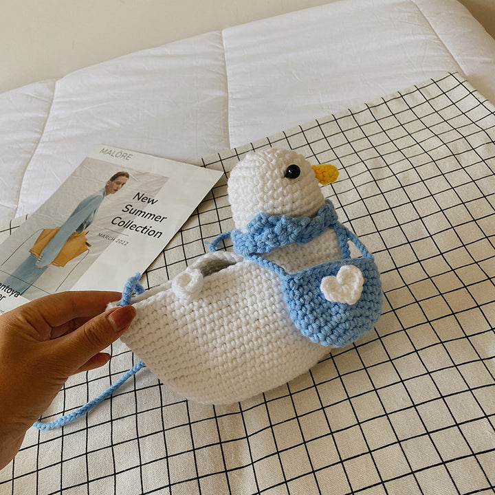 Cute Duck-Shaped Crochet Mini Bag