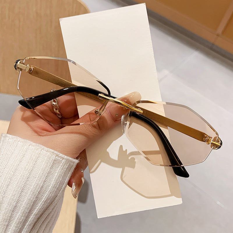 Women's Designer Sunglasses with Hexagonal Frame and Gold Accents Kalsten